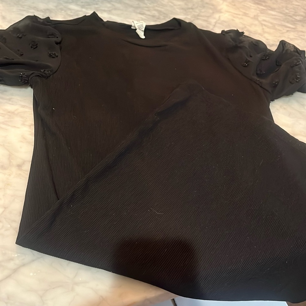 Amazon Puffy Sleeve Black Dress